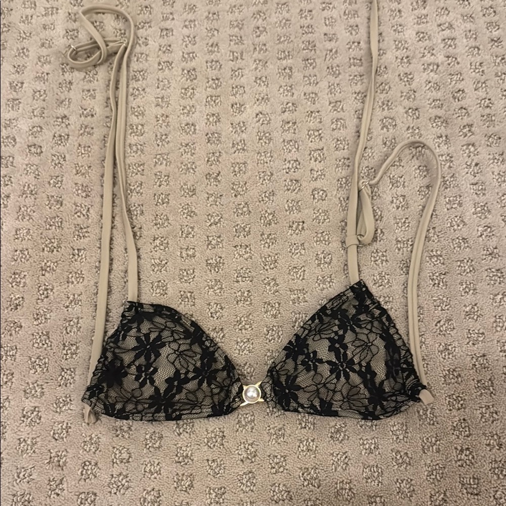 Elegant Black Lace Bikini Top
